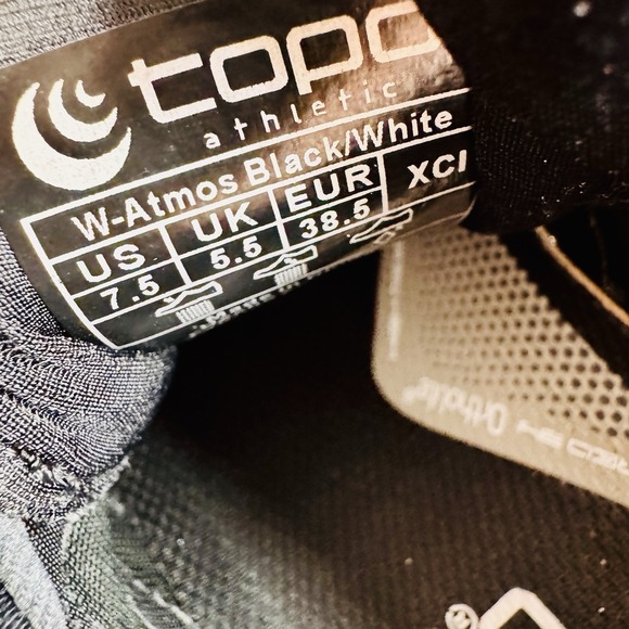 Topo Designs Atmos Running Shoes Black Women's 7.5 Cushioned Lightweight Comfort - Picture 7 of 7